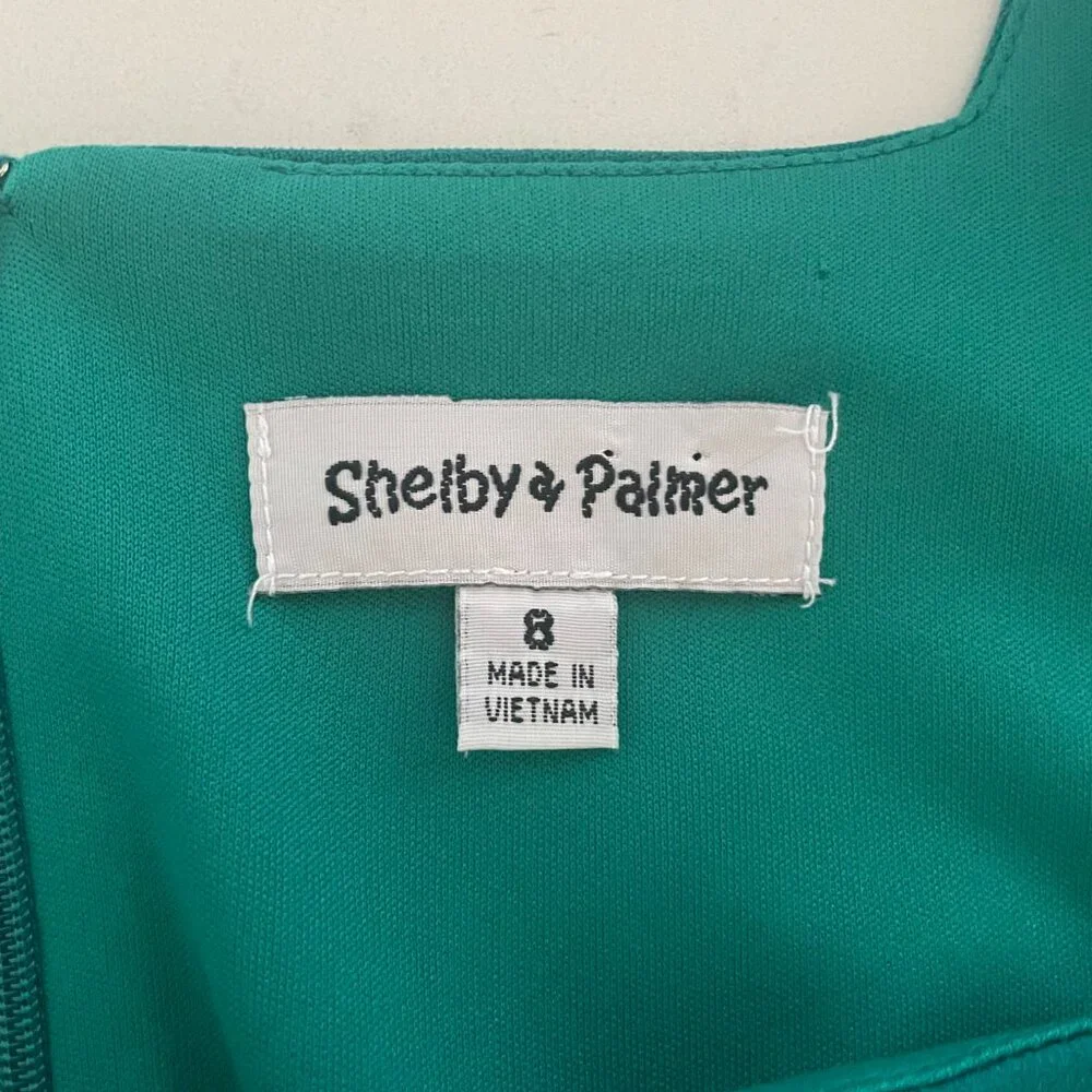 Shelby & Palmer Faux Wrap Ruffle Sheath Dress, Ultra Marine, Size 8, NWT,‎ A2330